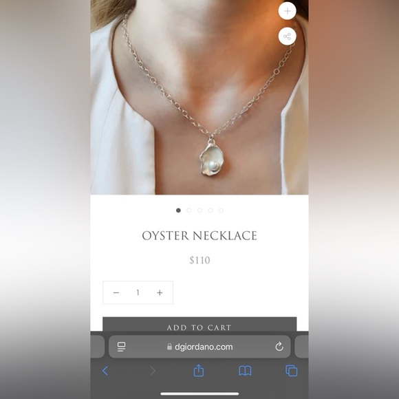 Elegant Silver Oyster Necklace - Picture 1 of 4